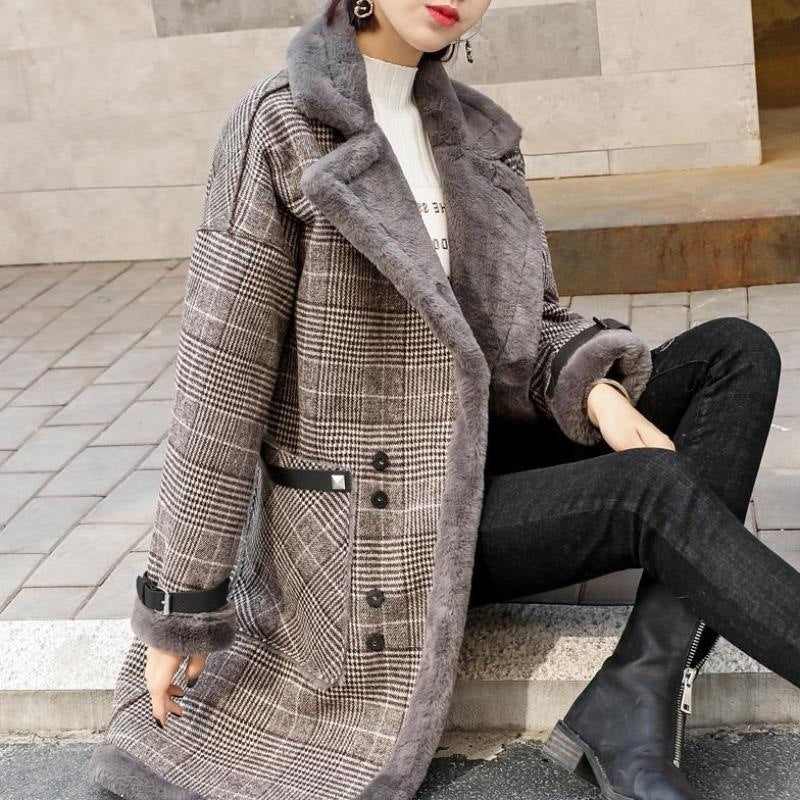 Ladies autumn and winter woolen coat
