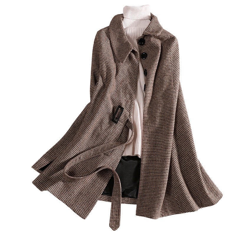 Shawl cloak woolen coat