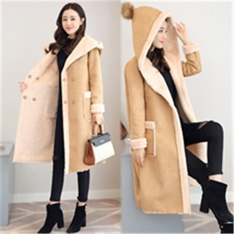 Pure color deerskin velvet coat cotton jacket