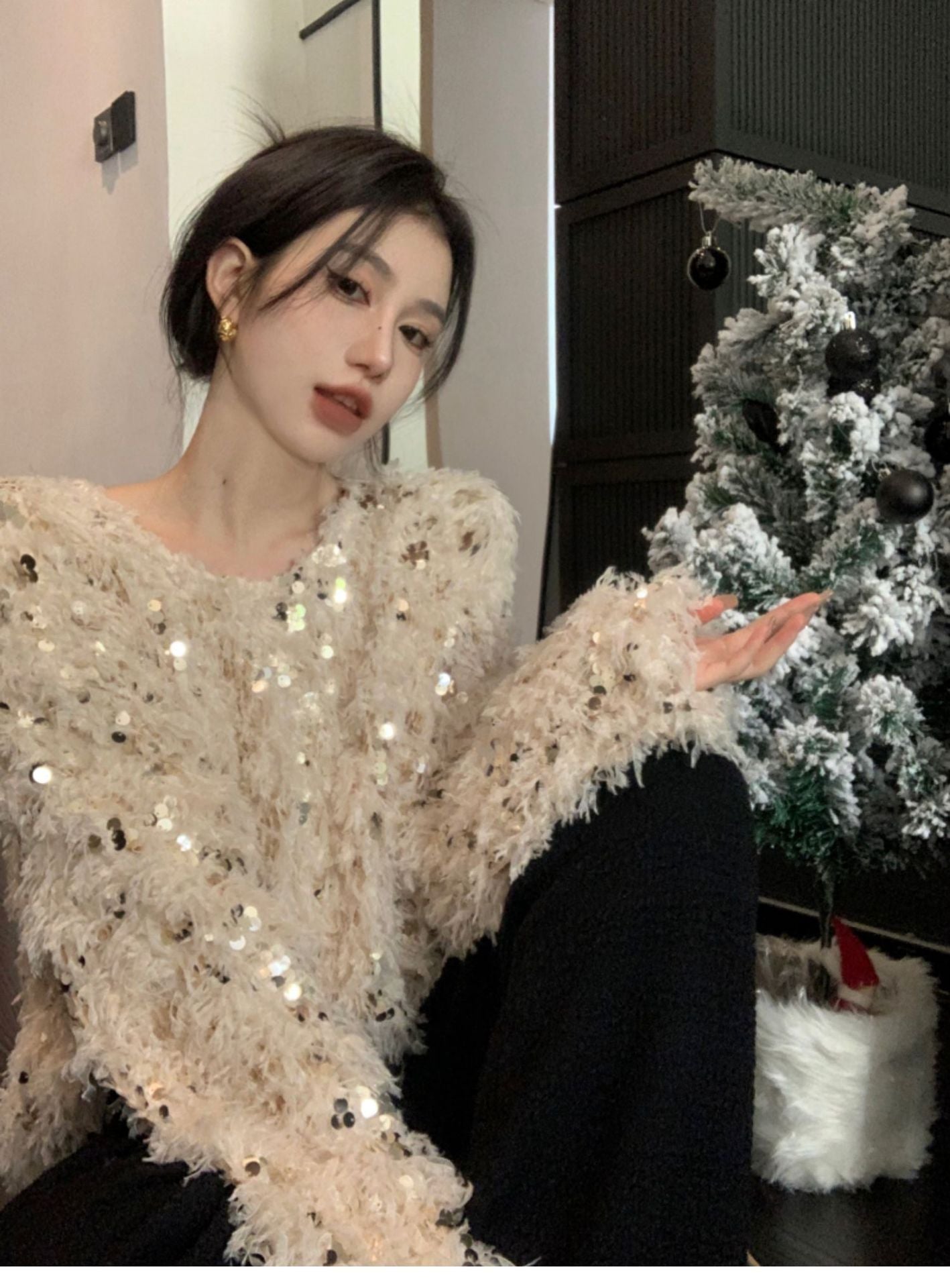 Sequin Design Sense Elegant Knitwear Women
