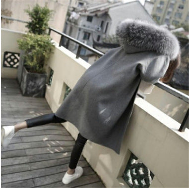 Autumn And Winter Fat Plus Size Women's Mid-length Woolen Coat