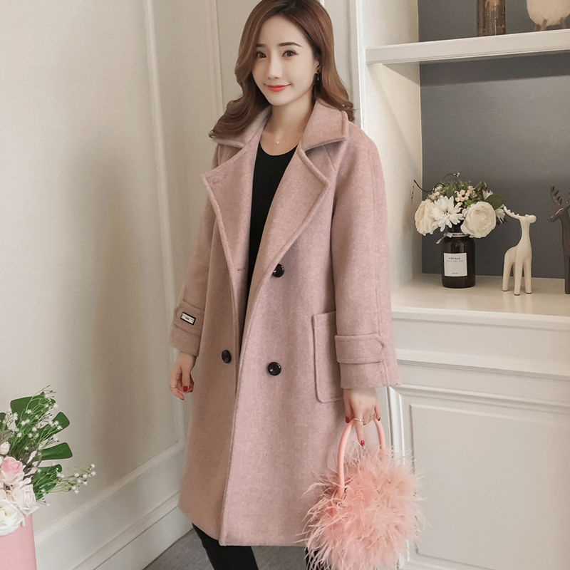 Mid-length woolen coat