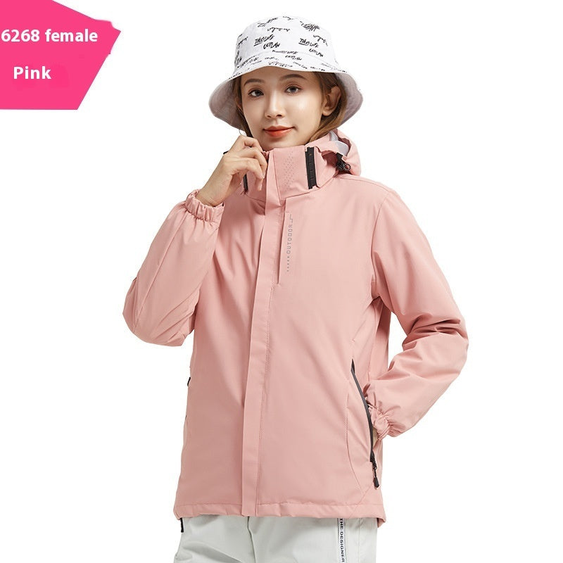 Shell Jacket Two-piece Set Coat Fleece Lined Removable Waterproof