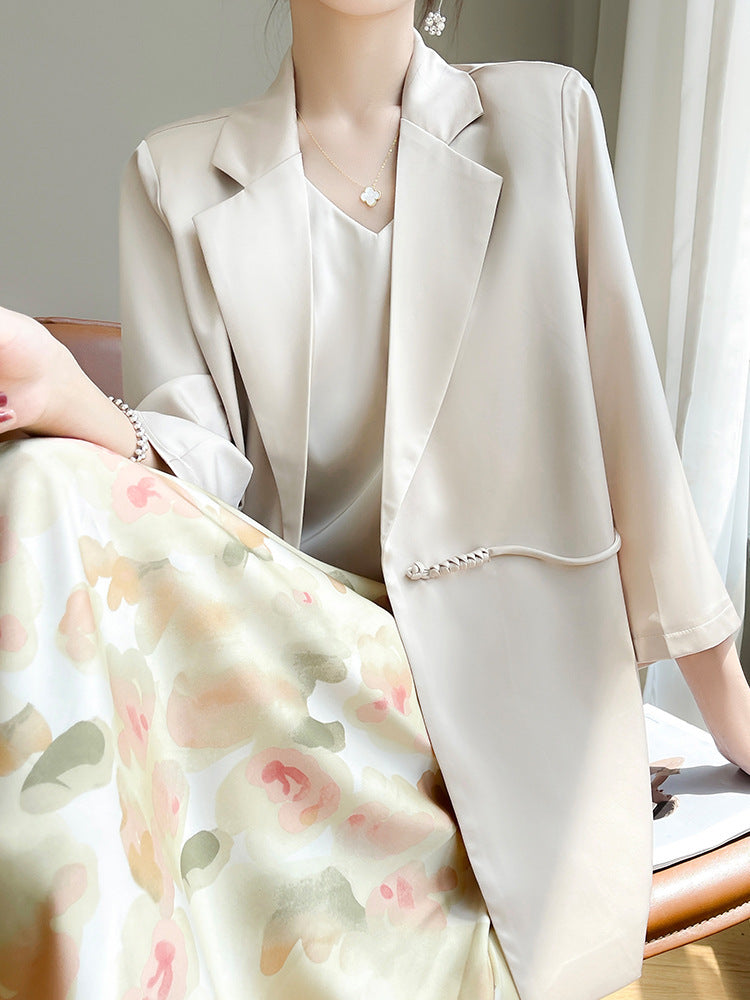 Spring And Summer V-neck Loose Suit Women