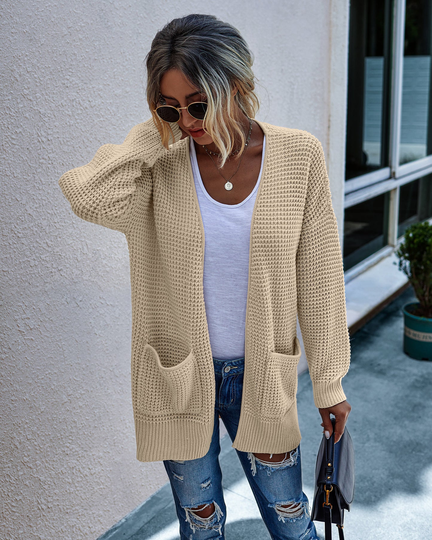 Solid Color Knitted Comfortable Long Women's Sweater
