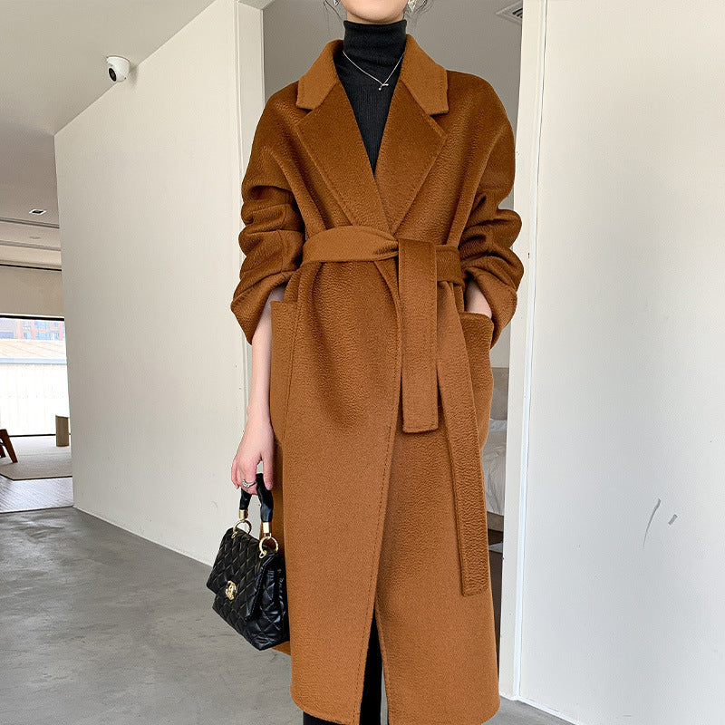 Reversible Cashmere Coat Women's Mid-length High-end Sense