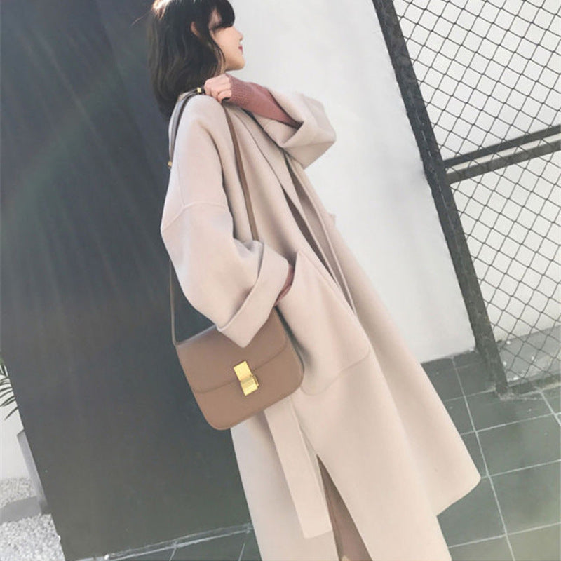Medium length woolen coat