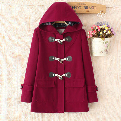 Japanese Girls School Student Uniform JK Horn Buckle Coat Trench Cute Winter Long Sleeves Outwear 5 Colors