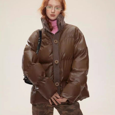 Cotton-padded Coat Stand-up Collar Thermal Loose Fashionable Jacket