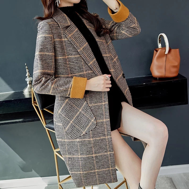 Ol long sleeve loose women's woolen coat