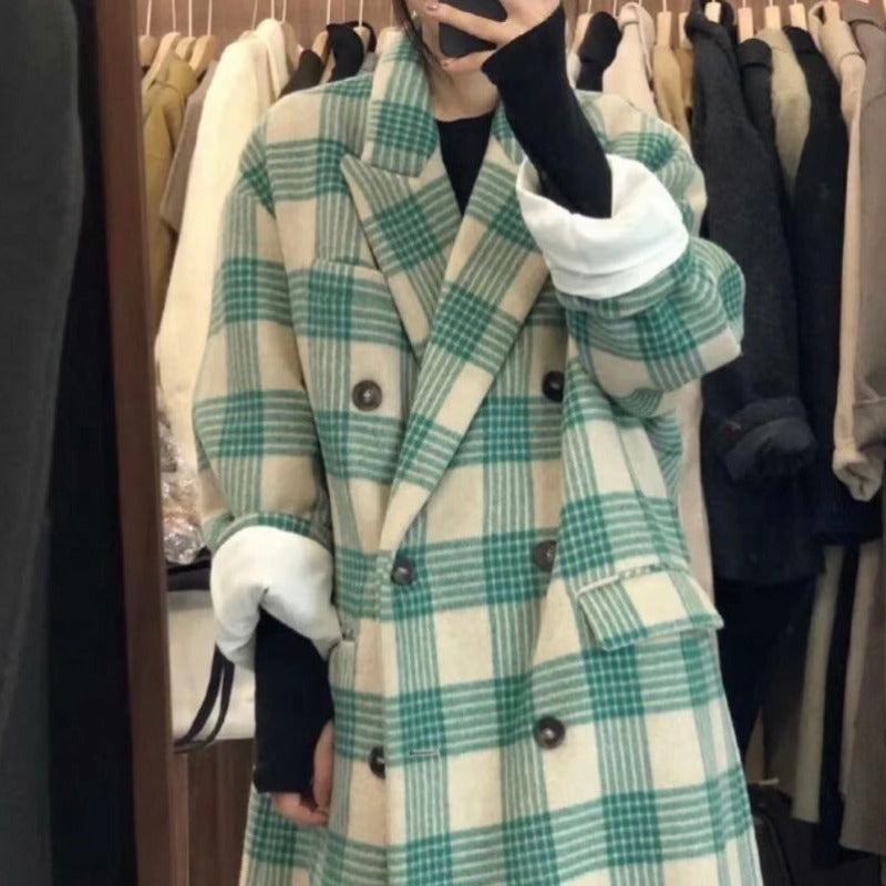 Korean Version Loose Medium And Long Woolen Overcoat
