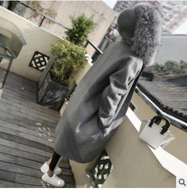 Autumn And Winter Fat Plus Size Women's Mid-length Woolen Coat
