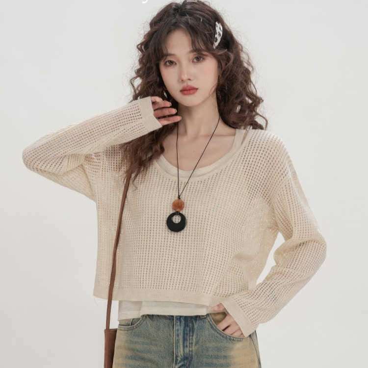 Spring Thin Suspenders Vest Two-piece Set Top
