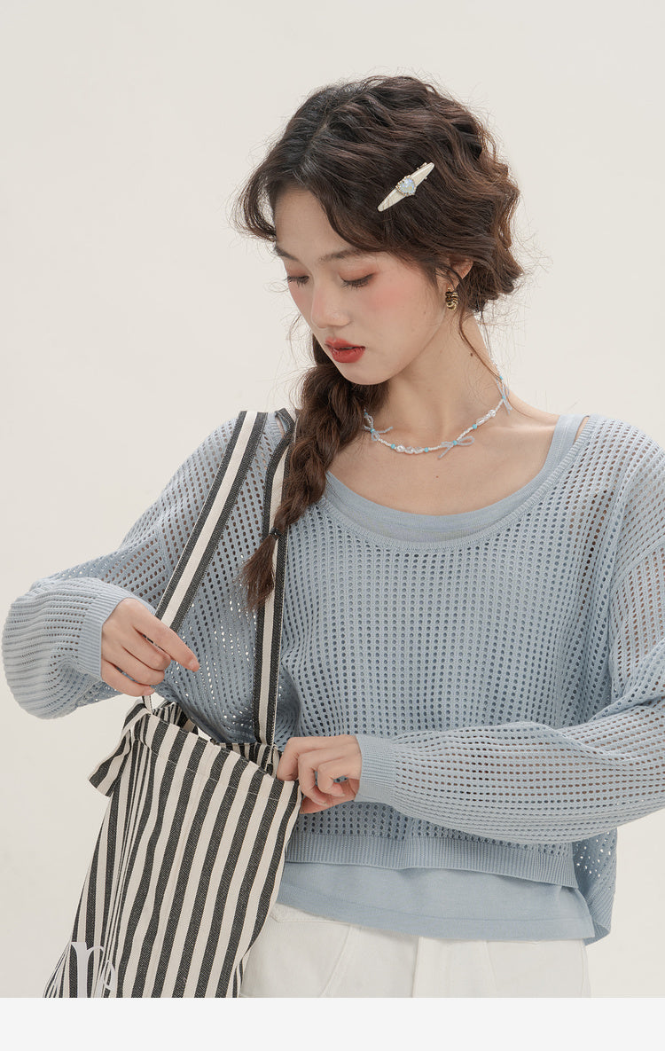 Spring Thin Suspenders Vest Two-piece Set Top