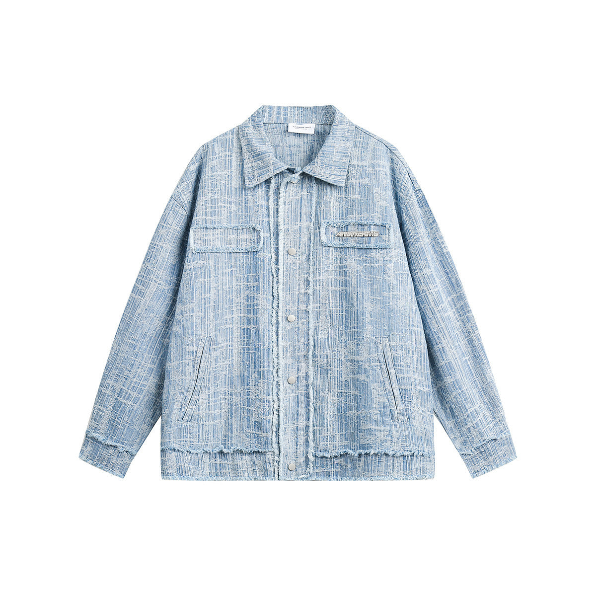 Retro Debutante Style Denim Jacket Loose Unisex Style Cardigan Coat