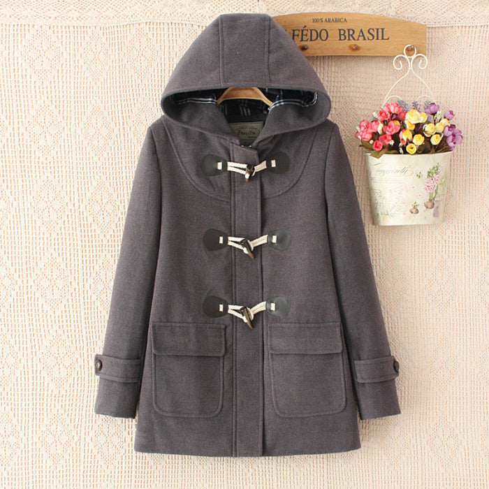 Japanese Girls School Student Uniform JK Horn Buckle Coat Trench Cute Winter Long Sleeves Outwear 5 Colors