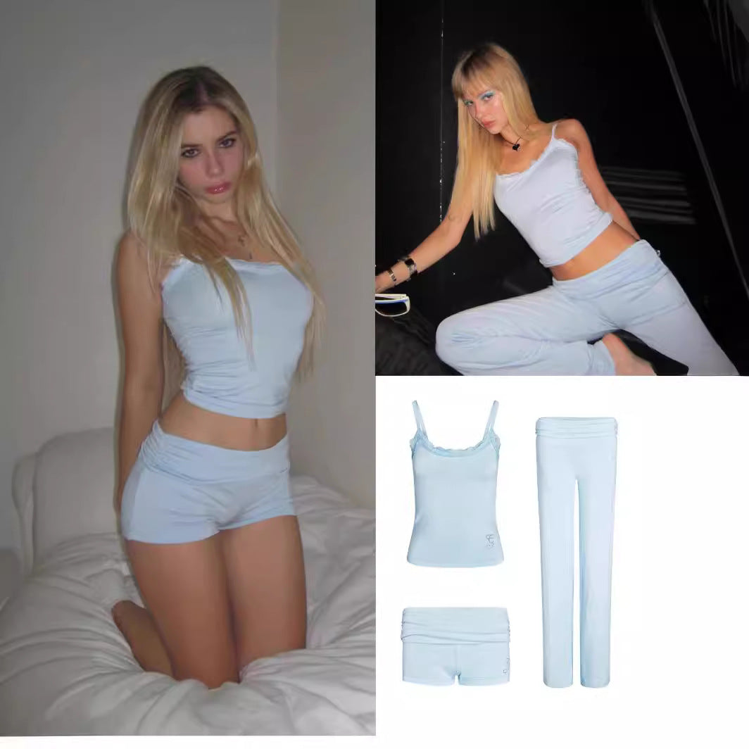 Small Sling Vest Straight-leg Trousers