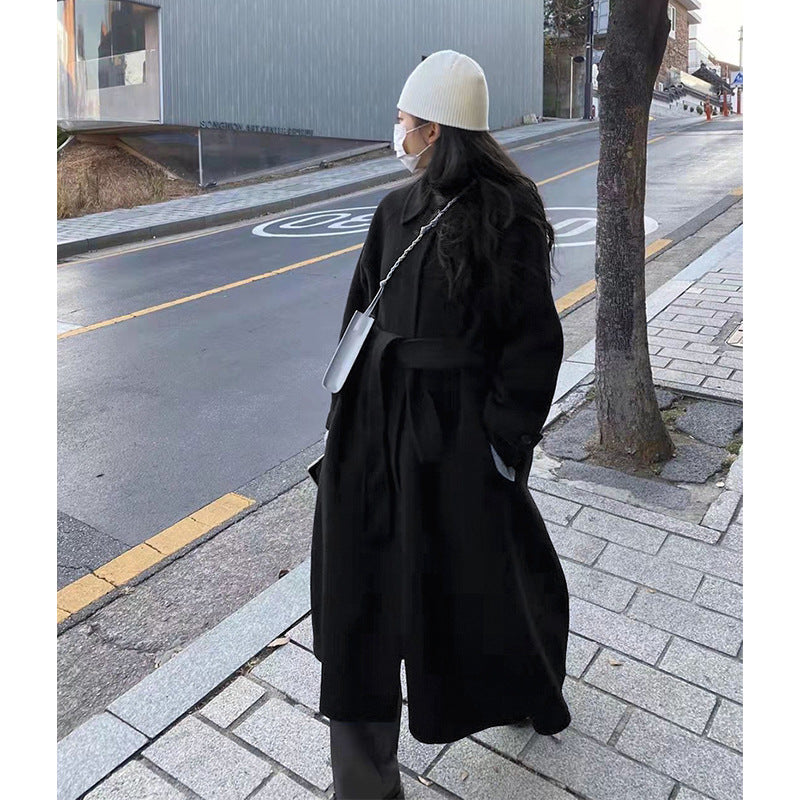 Dongdaemun New Autumn And Winter Temperament Woolen Coat Long Female