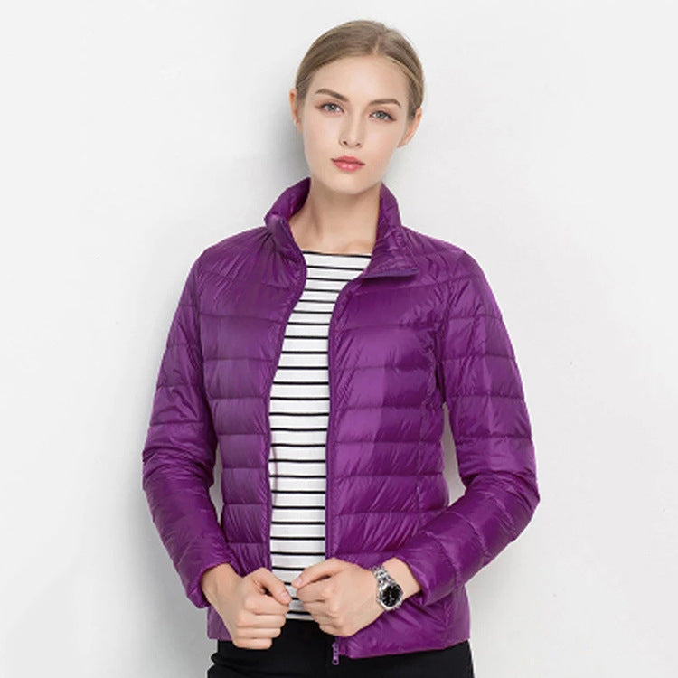 Standing Collar Slim Down Jacket