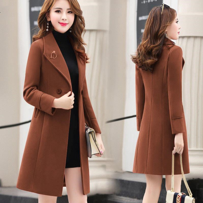 Thick Woolen Coat Women Middle-Aged and Elderly Plus Cotton
