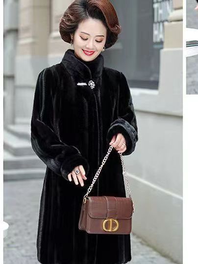 Stand-up Collar Thick Imitated Mink Coat Winter