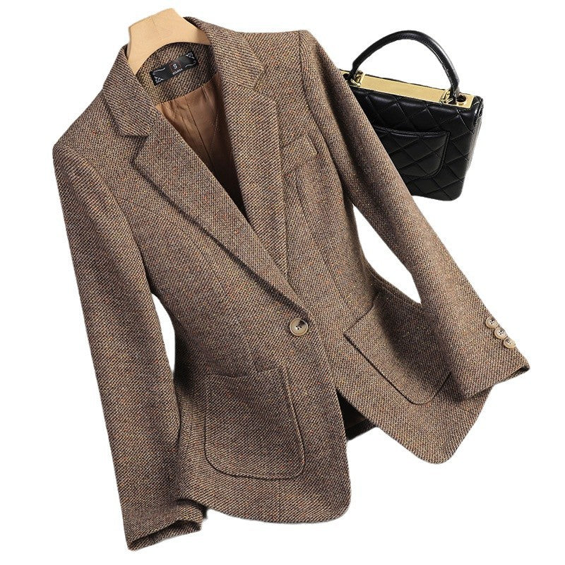 Women's Woolen Quilted Suit Jacket Thick Suit