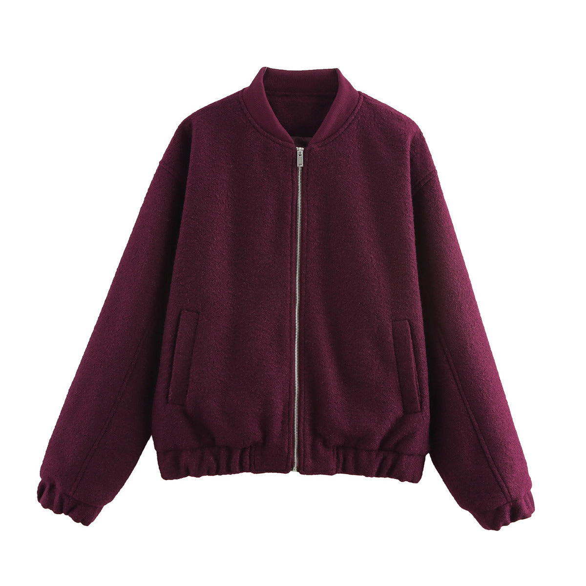 Women's Beaded Leather Short Jacket Zipper Coat