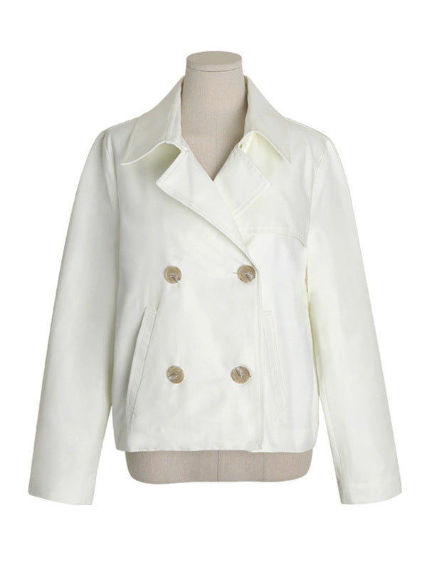 Loose Double Breasted Cardigan Short Coat