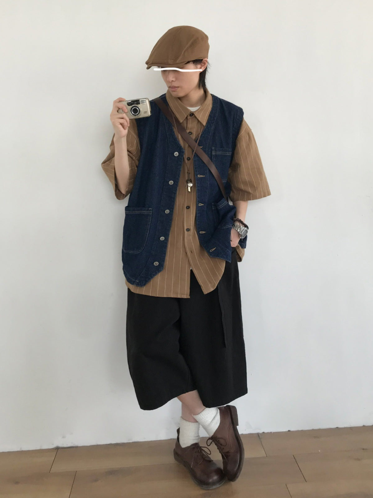 Several Pieces Japanese-style Retro Multi-pocket Workwear Denim Vest