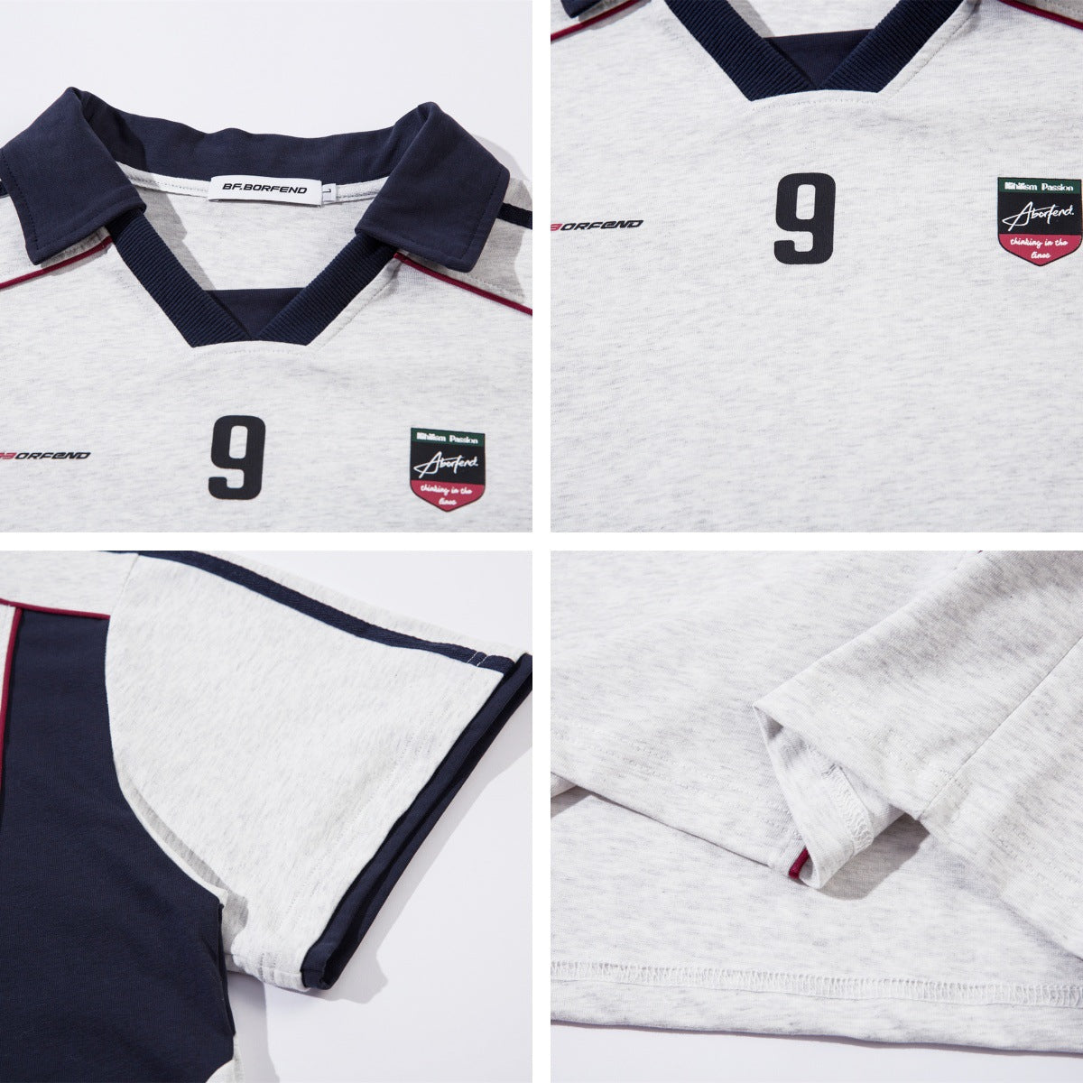 Vintage Letter Print Contrast Stitching Short Sleeves Polo Shirt