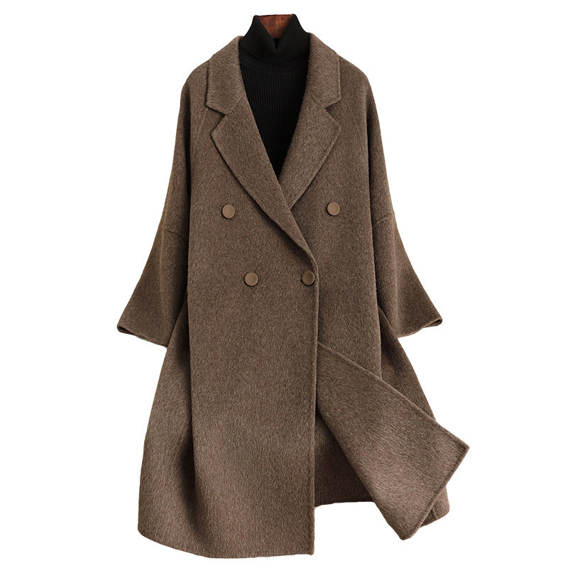 Double-sided Wool Overcoat Women's Mid-length Woolen Coat