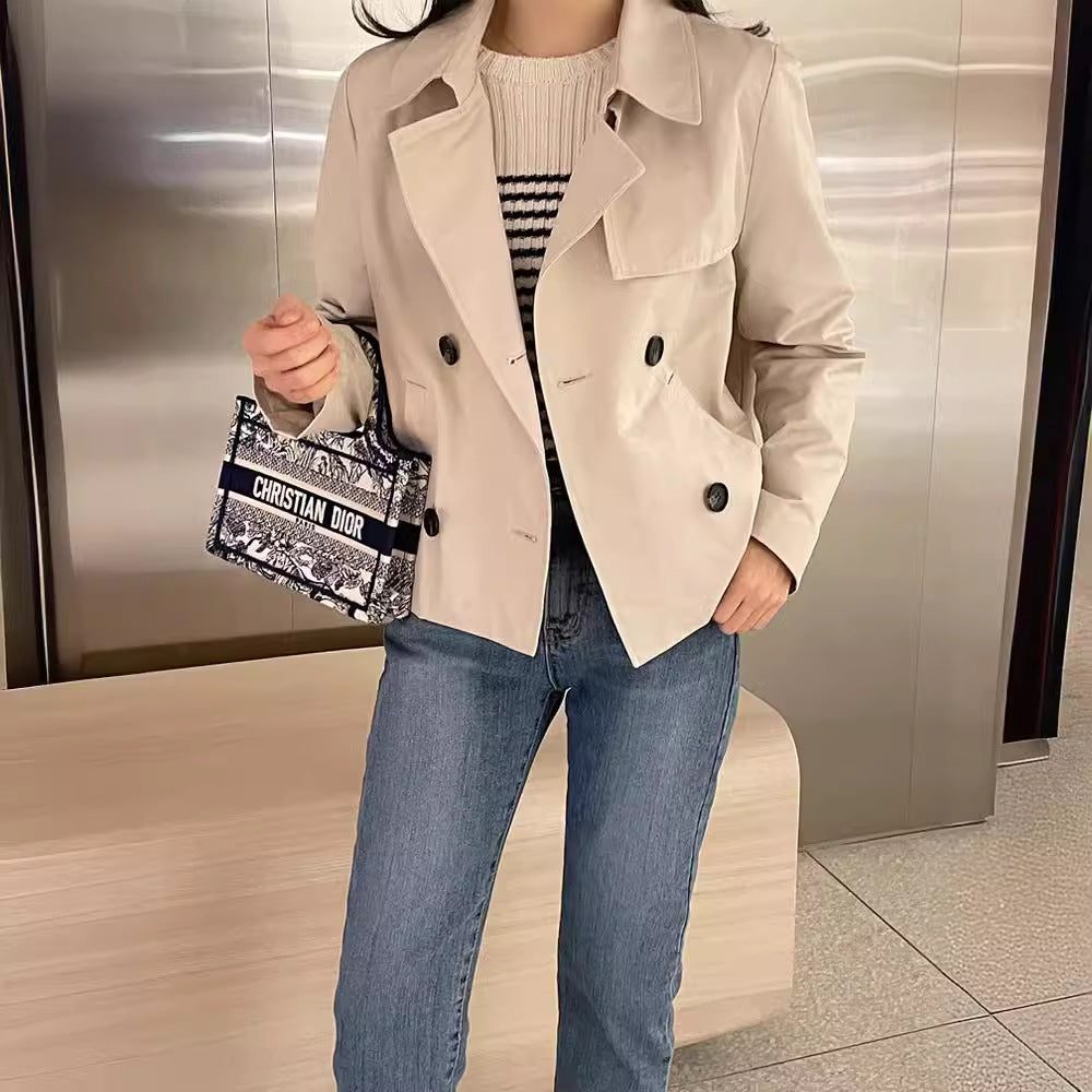 Loose Double Breasted Cardigan Short Coat