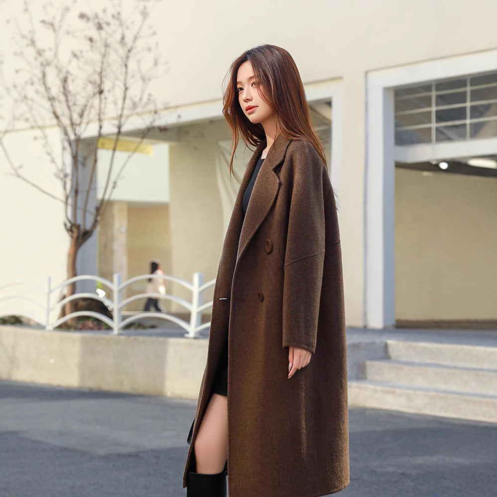Double-sided Wool Overcoat Women's Mid-length Woolen Coat