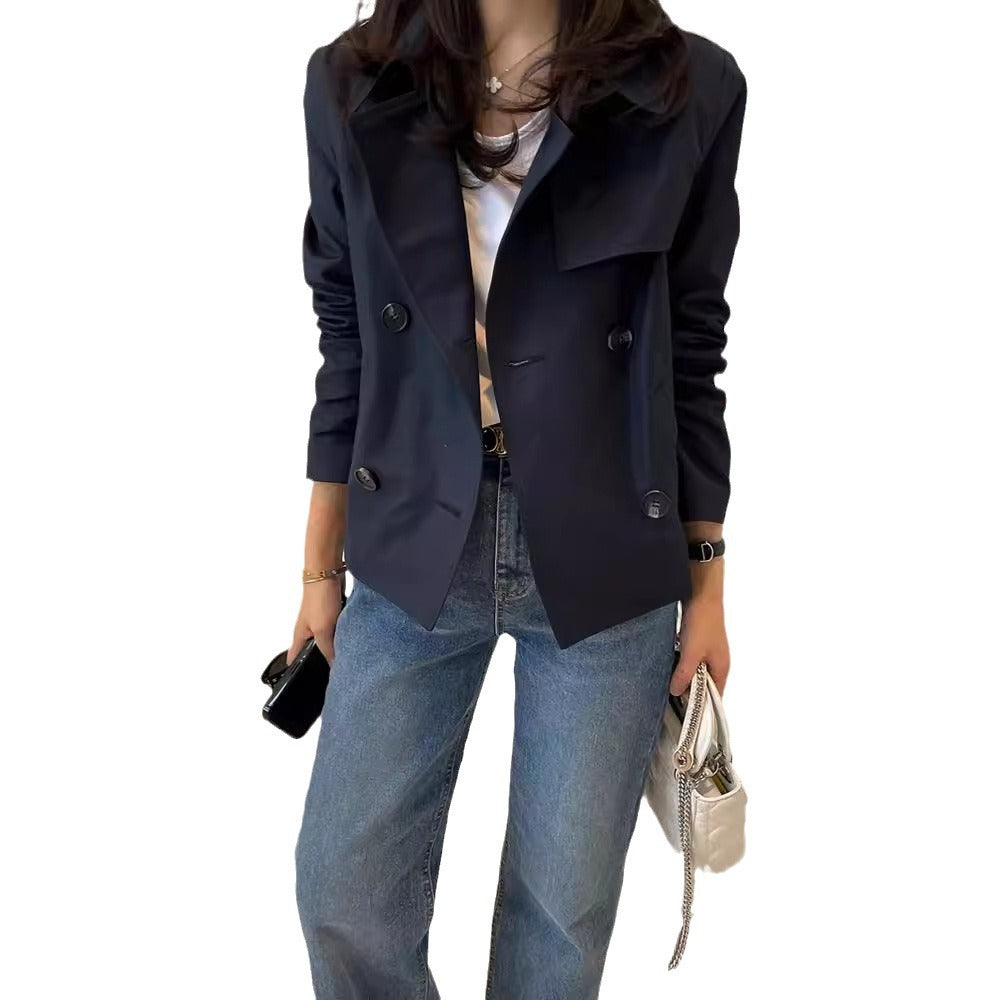 Loose Double Breasted Cardigan Short Coat