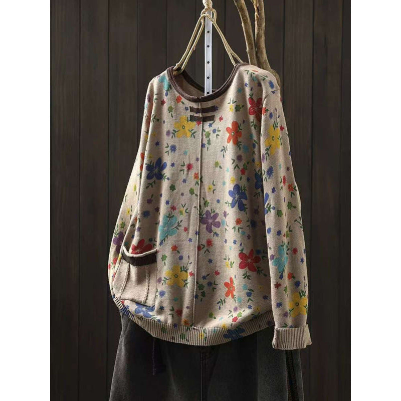 Artistic Retro Printing Sweater For Women