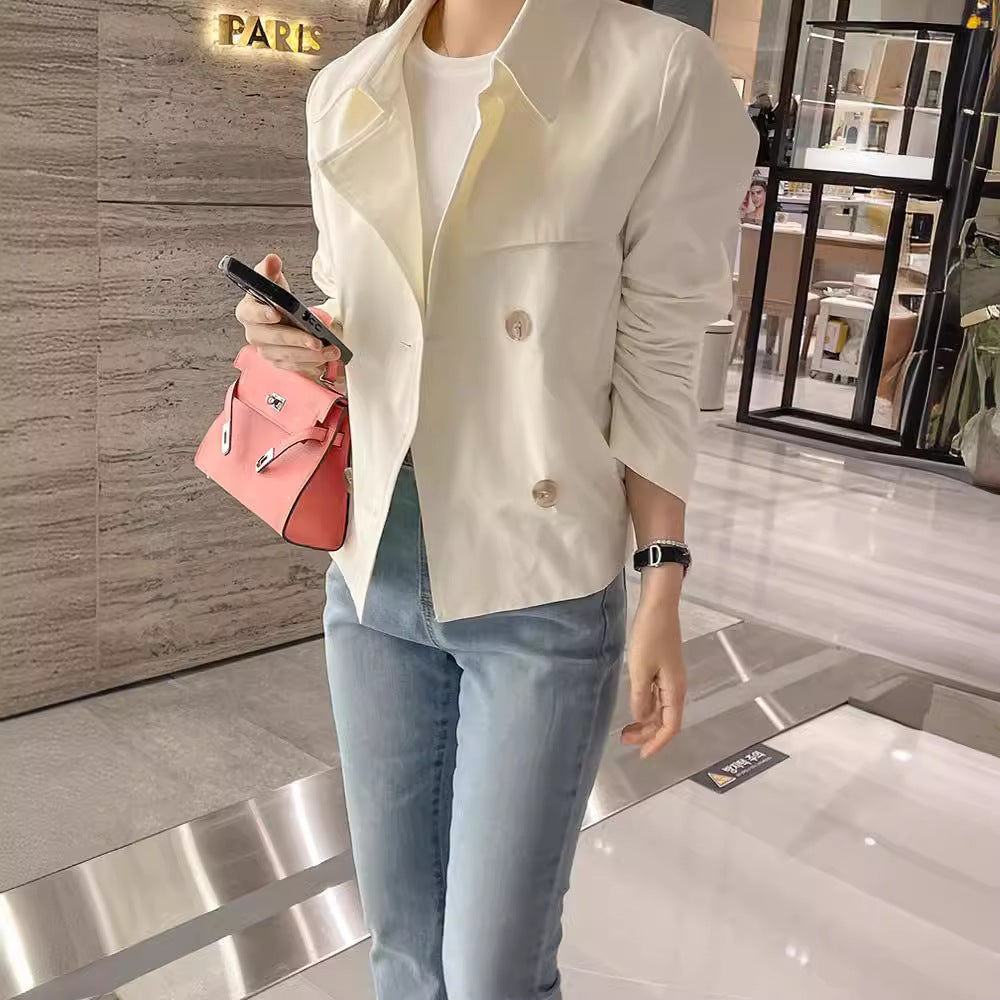 Loose Double Breasted Cardigan Short Coat