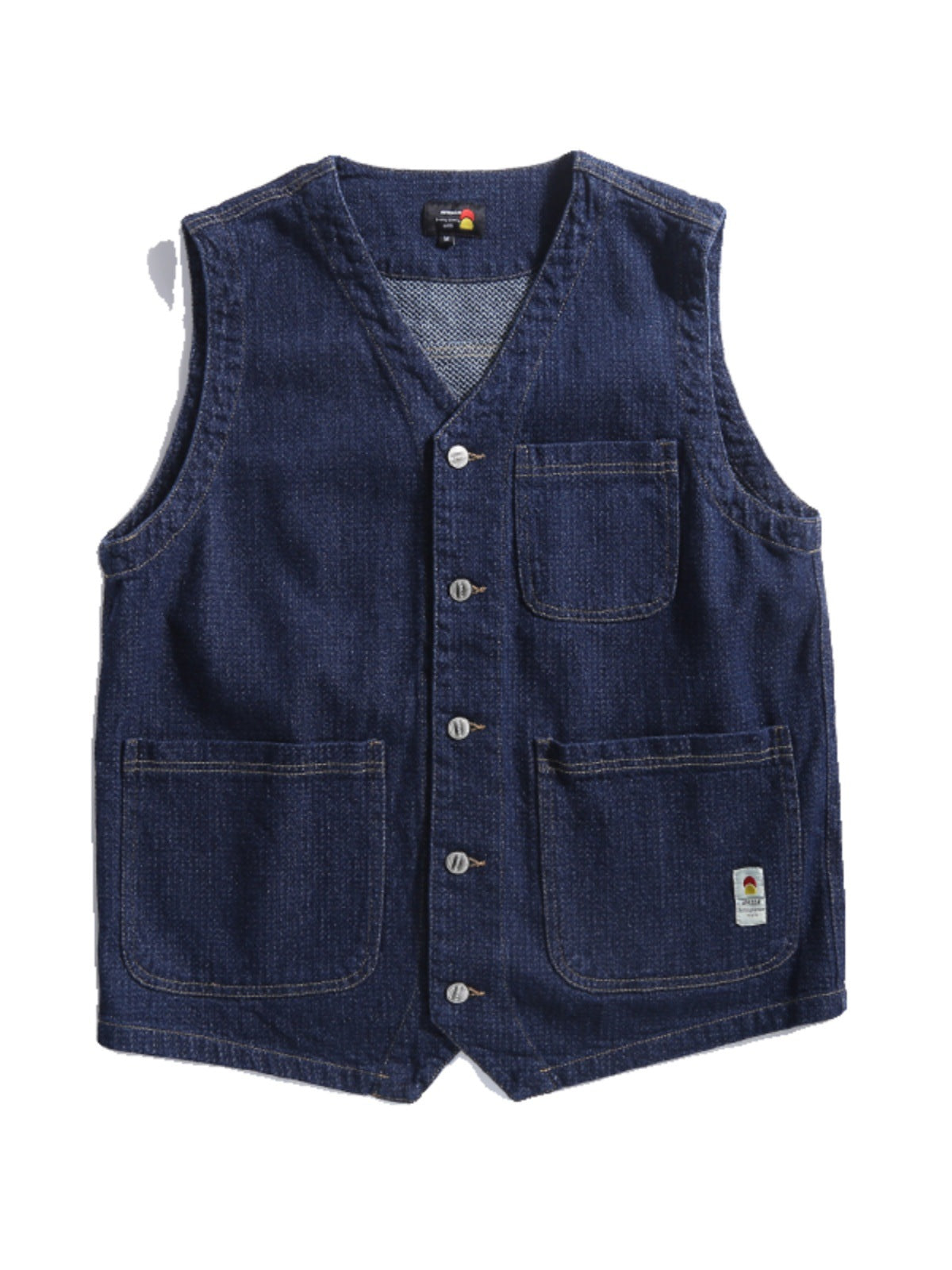 Several Pieces Japanese-style Retro Multi-pocket Workwear Denim Vest