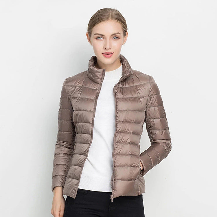 Standing Collar Slim Down Jacket