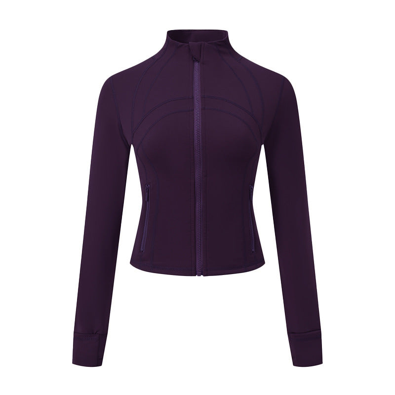 Spring And Summer Thin Double-sided Brushed Slim Fit Stretch Stand Collar Jacket
