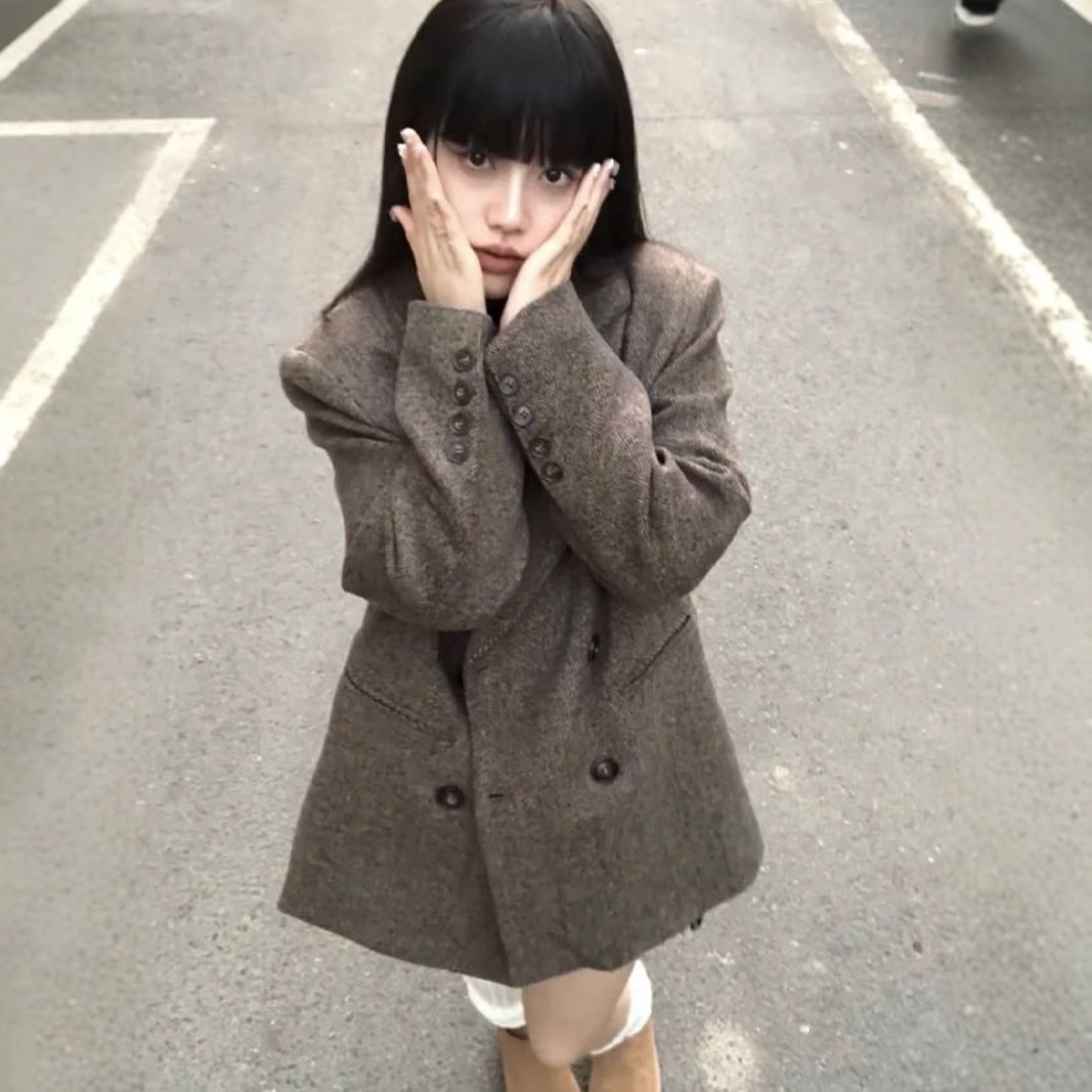 Loose Temperament Casual Thickening Woolen Coat