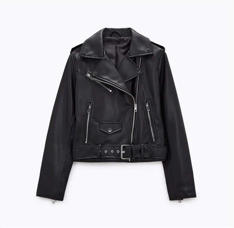 New Women's Leather Motorcycle Jacket