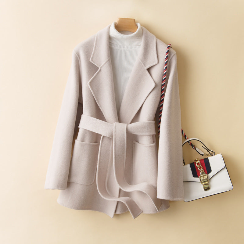 Pure Wool Double-faced Cashmere Slim-fit Small Woolen Coat