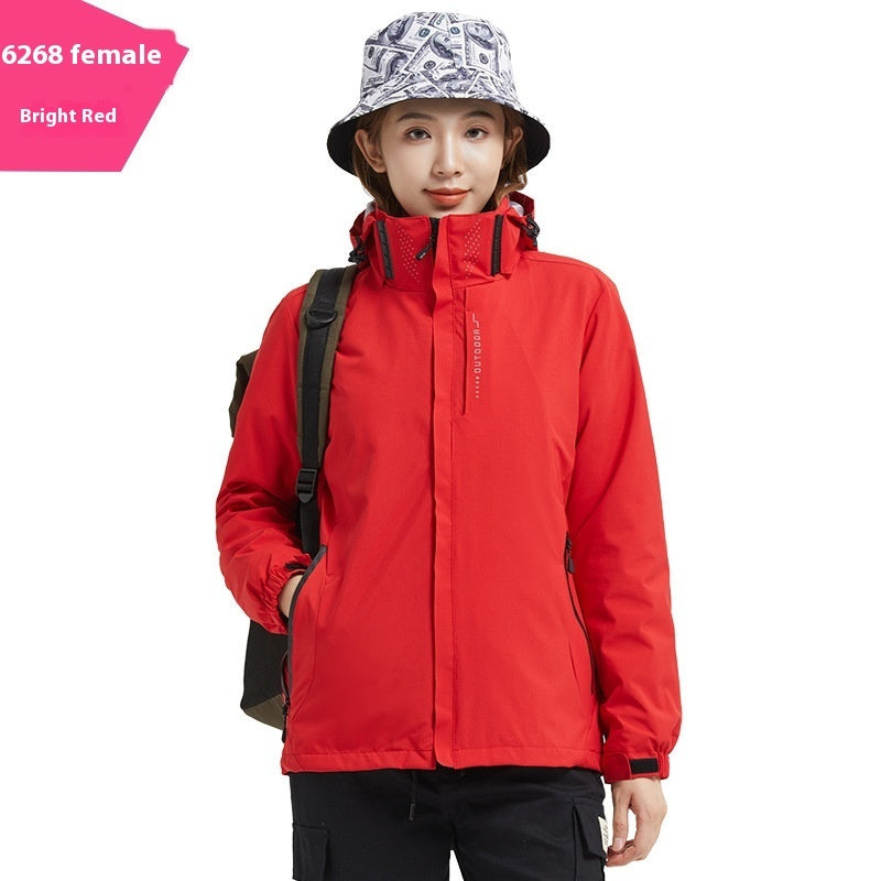 Shell Jacket Two-piece Set Coat Fleece Lined Removable Waterproof