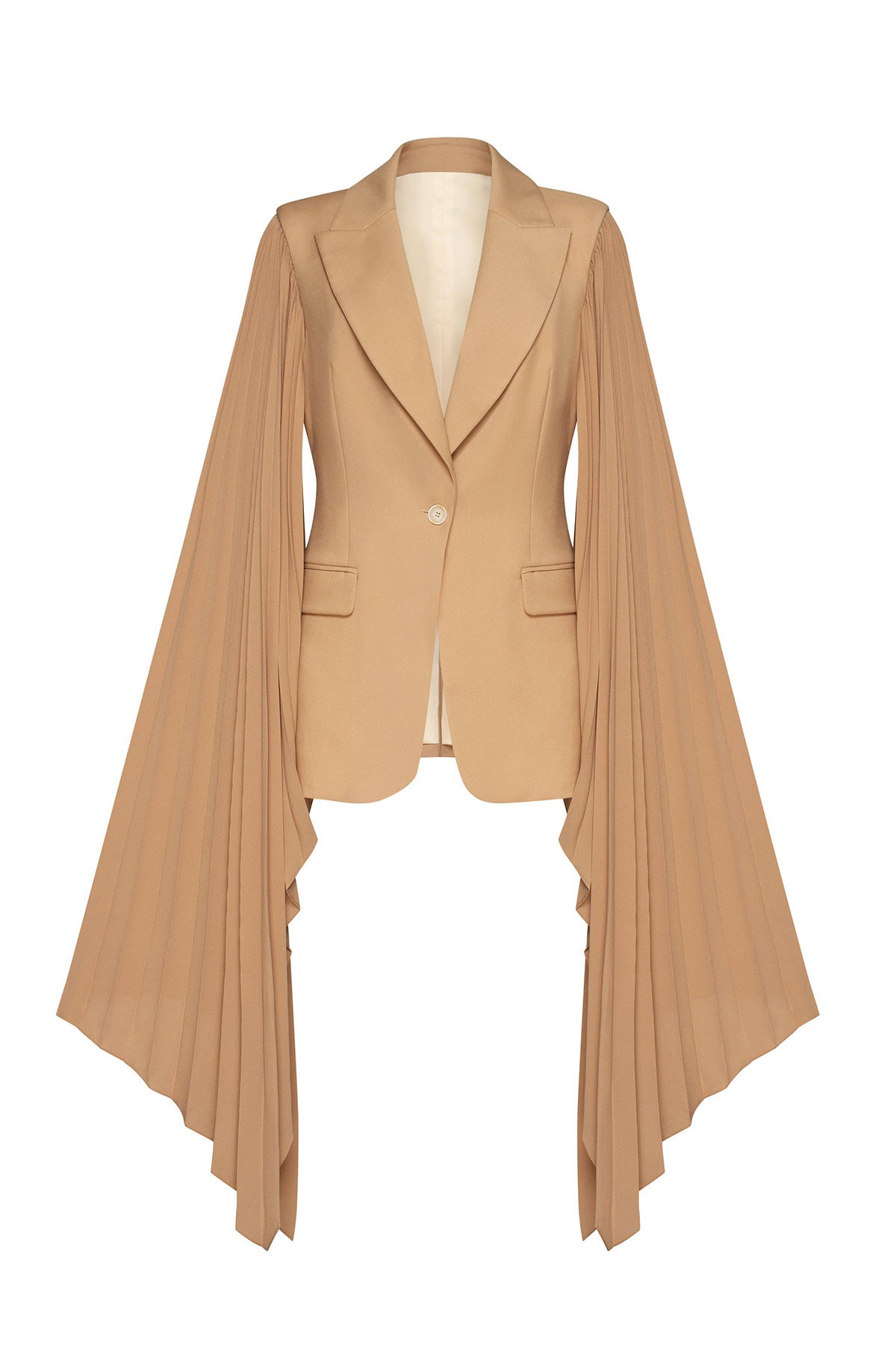 Top Women's Pleated Super Wide Loose Ruffle Sleeve Suit Jacket
