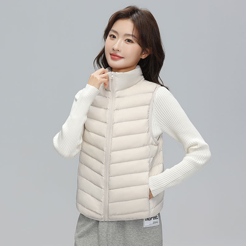Stand Collar Outer Wear Slimming Plus Size Down Vest Vest