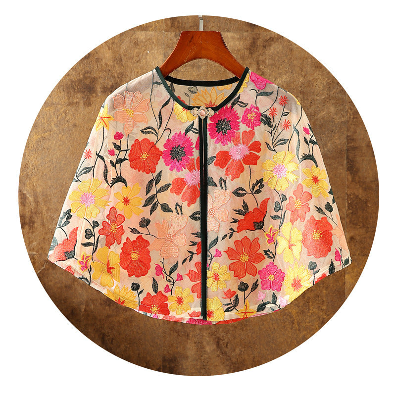 Round Neck Cardigan Short Outer Cape Shawl