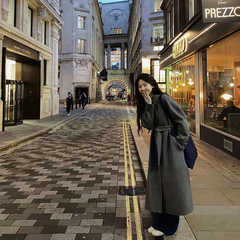 Dongdaemun New Autumn And Winter Temperament Woolen Coat Long Female