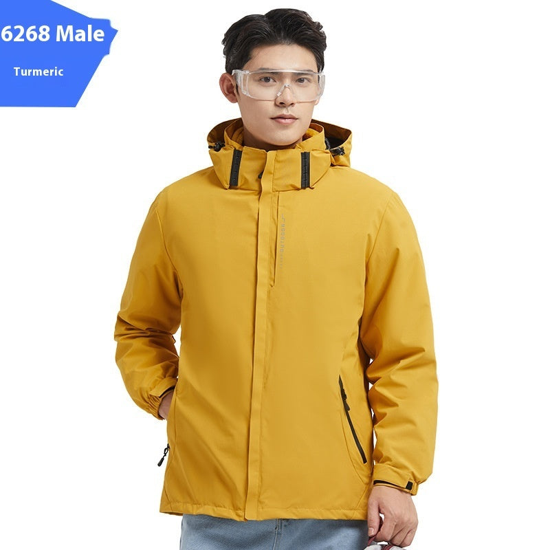 Shell Jacket Two-piece Set Coat Fleece Lined Removable Waterproof