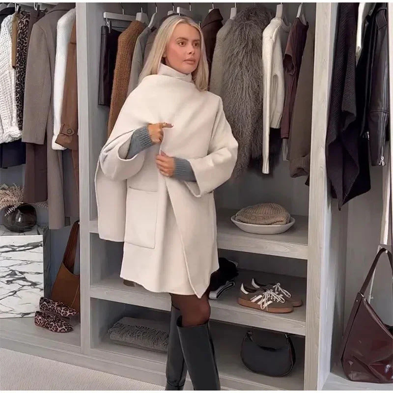 Women's Fashionable Comfortable Collar Woolen Coat