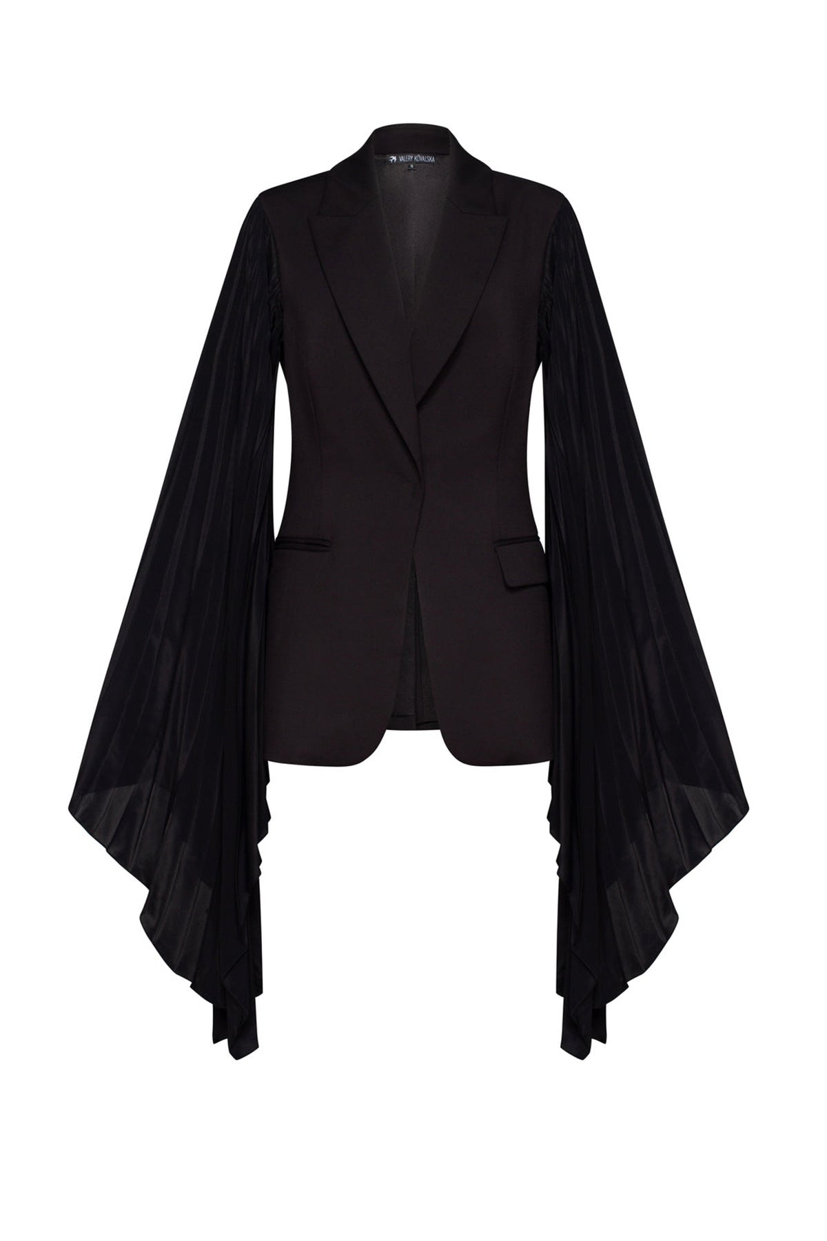 Top Women's Pleated Super Wide Loose Ruffle Sleeve Suit Jacket